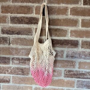 Chic Pink and Cream Mesh Tote
